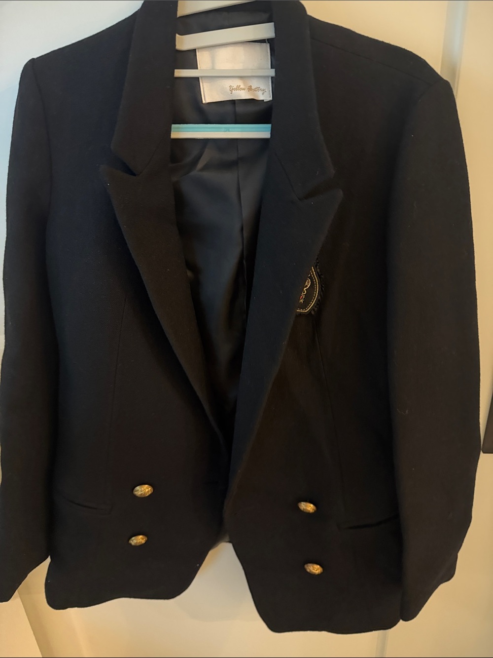 Black Double-Breasted Wool Blazer